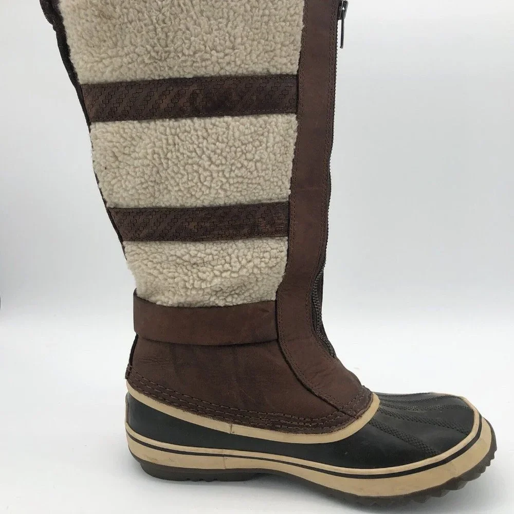 Sorel Boots Womens 10 EU 42 Helen Of Tundra Shearling Fleece & Brown Leather - Picture 4 of 12